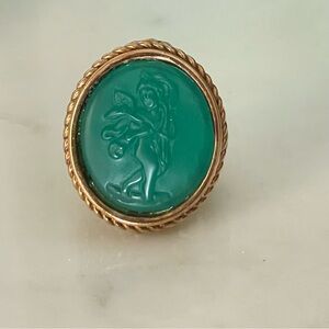 Tagliamonte Greek goddess Demeter intaglio Venetian glass ring